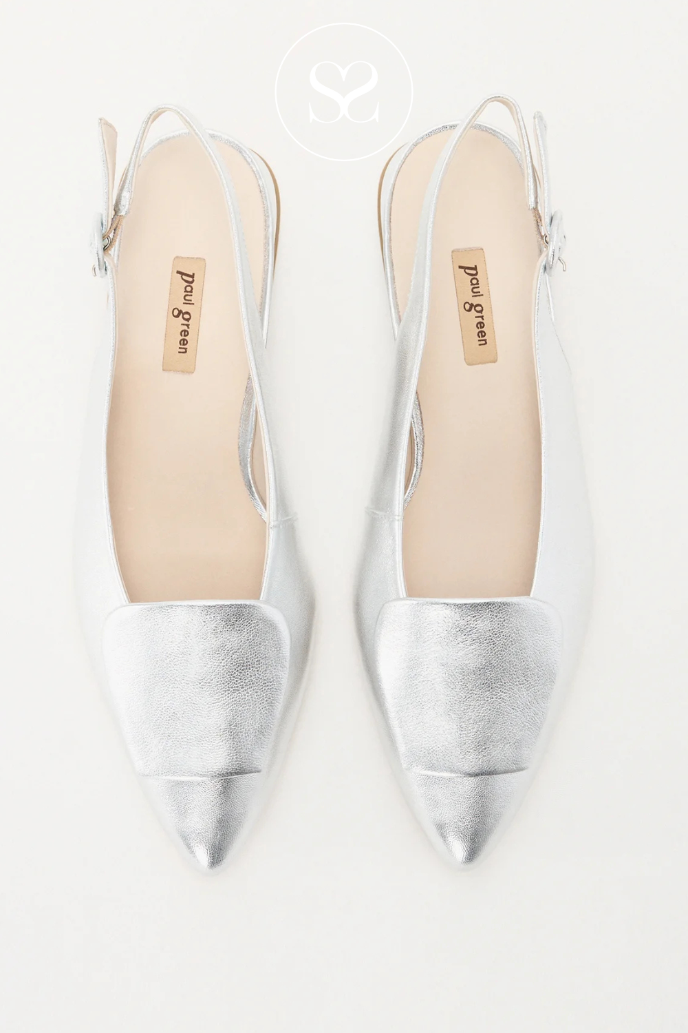 Silver flat pumps for women from Paul Green - Ireland