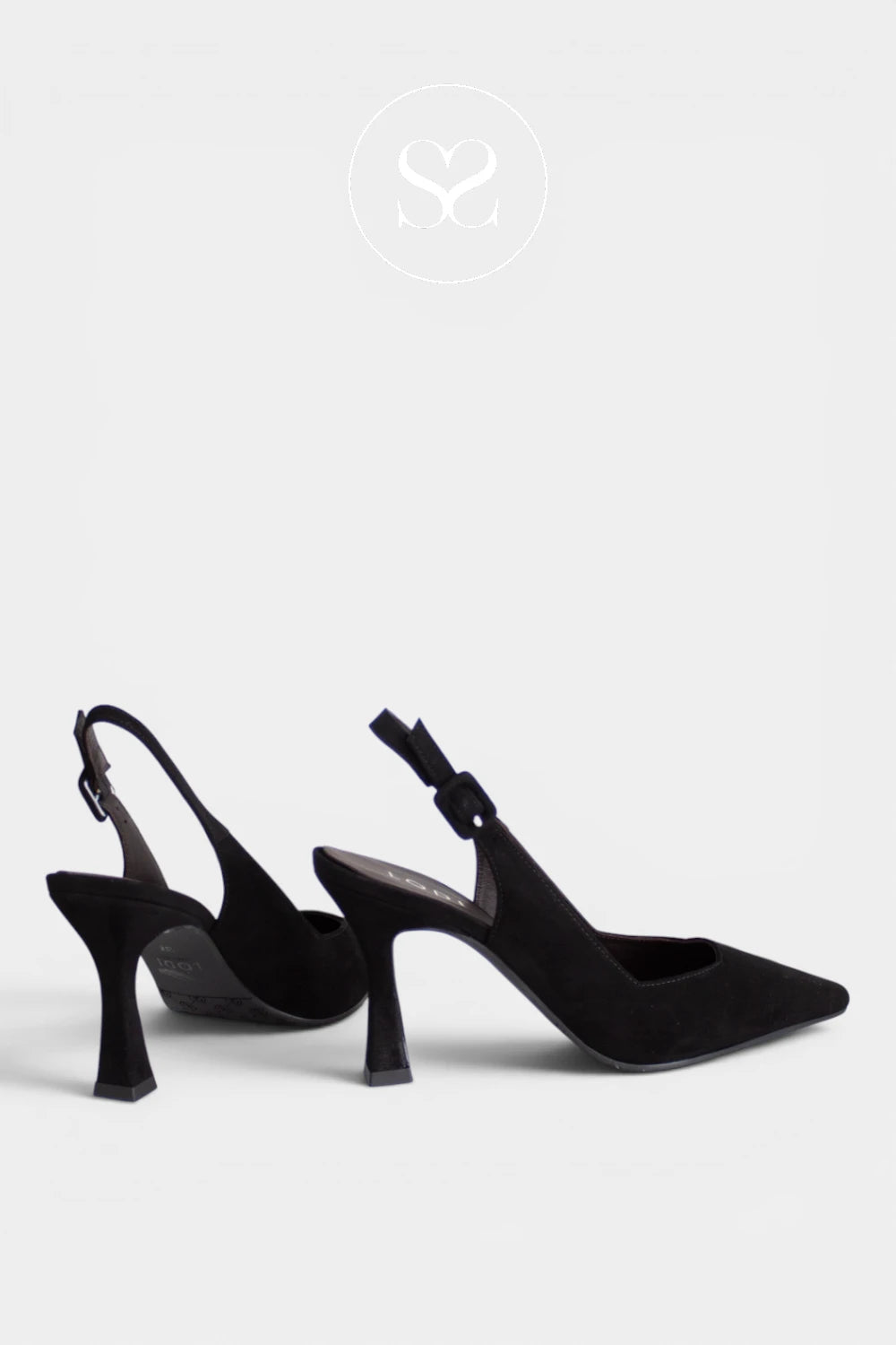 Lodi Black Suede High Heel Slingback -  Modern