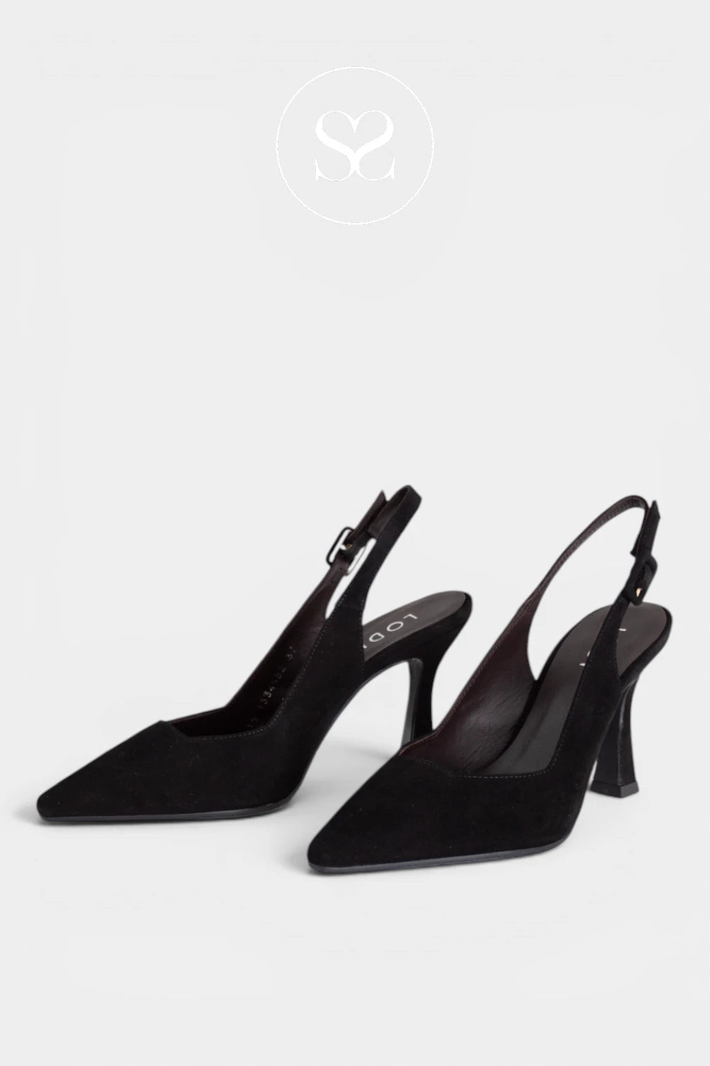 Lodi Black Suede High Heel Slingback -  Modern