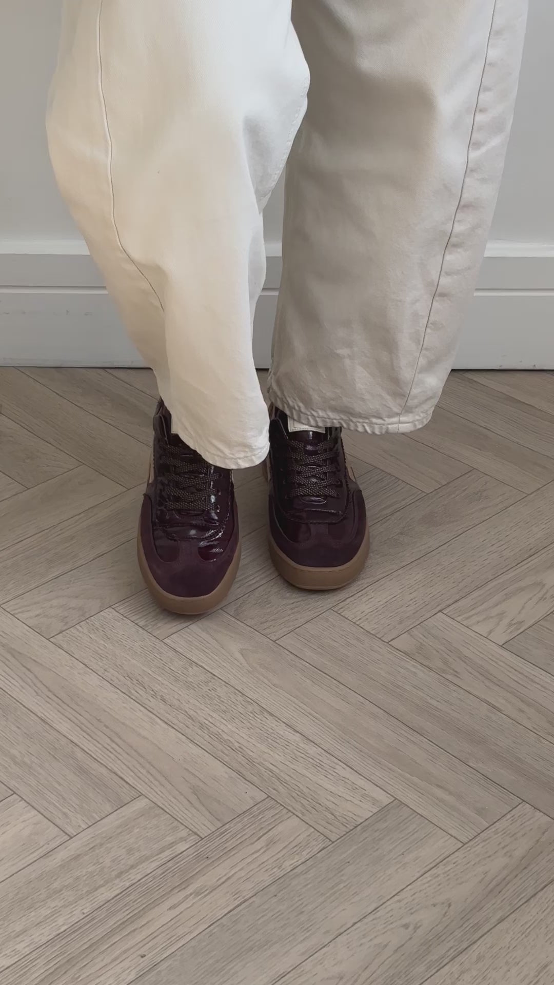 Another Trend Burgundy Leather & Suede Trainers A032-92