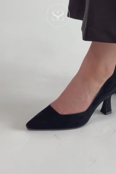 LODI black suede leather lined ladies shoes ireland GENIUS