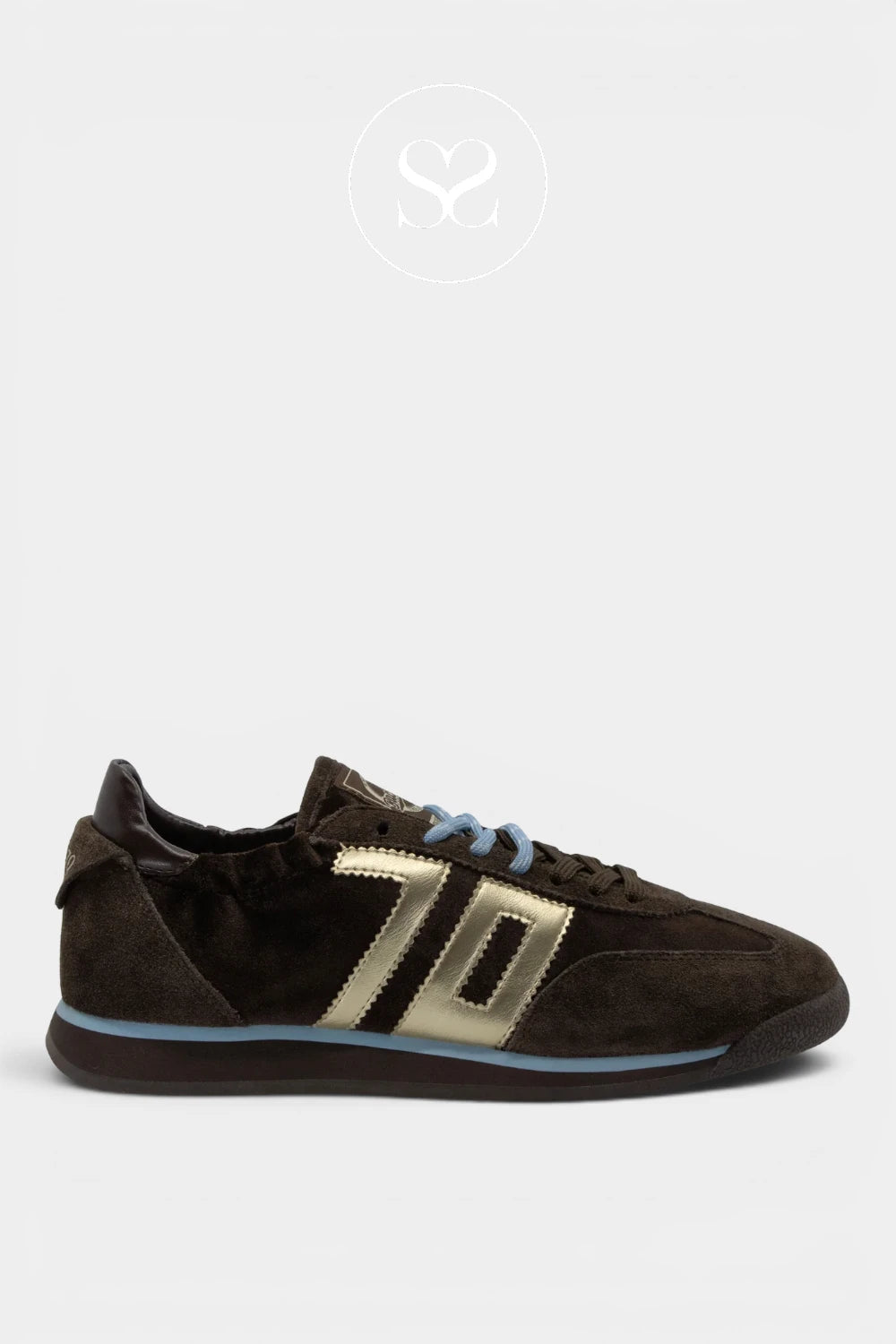 BACK70 Brown Suede and Velvet Slim Retro Trainers - Rocket fow Women - Ireland
