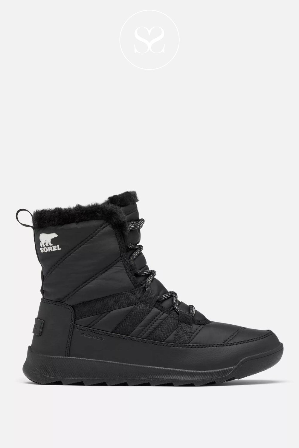 SOREL WHITNEY SNOW BOOTS IN BLACK