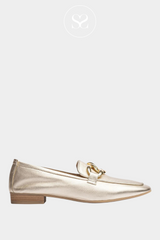unisa buyo gold leather loafers for women