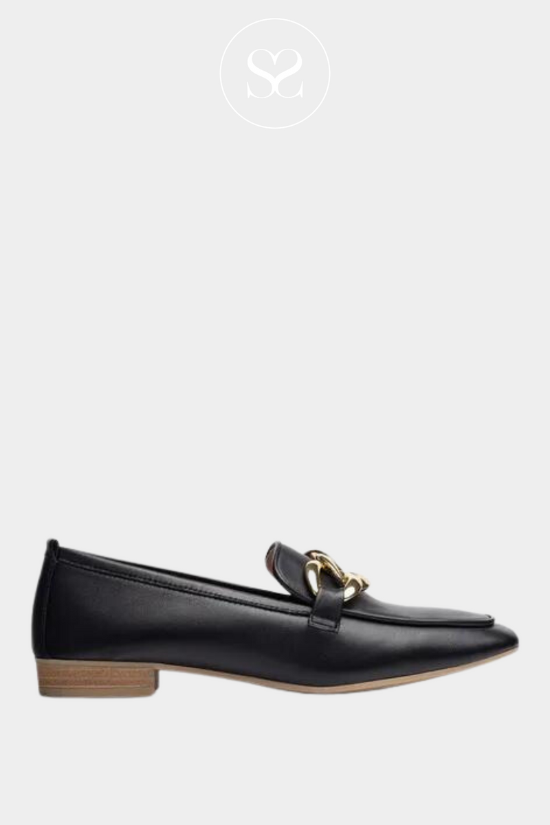 Unisa buyo loafers for women in black leather