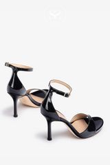 Black barely there sandals