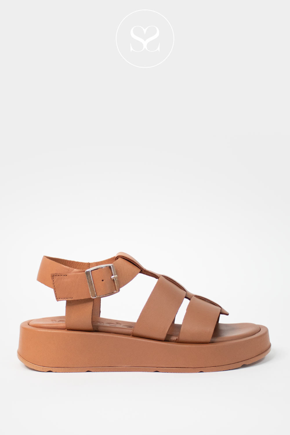 chunky tan flatfom sandals from Wonders