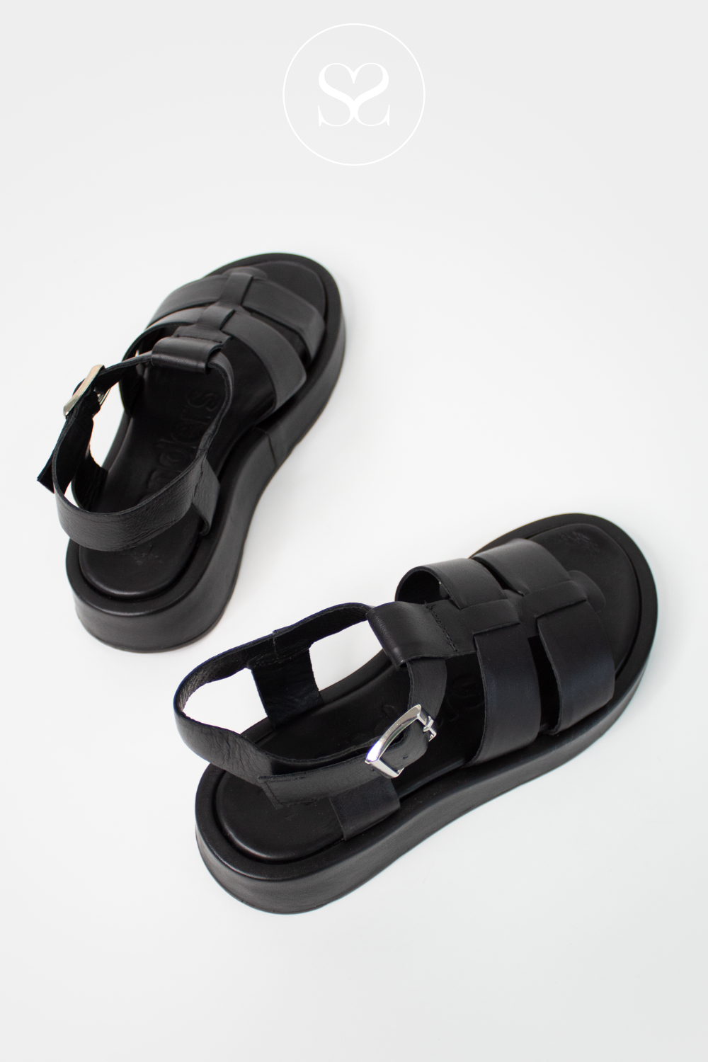 chunky black flatform sandals from Wonders