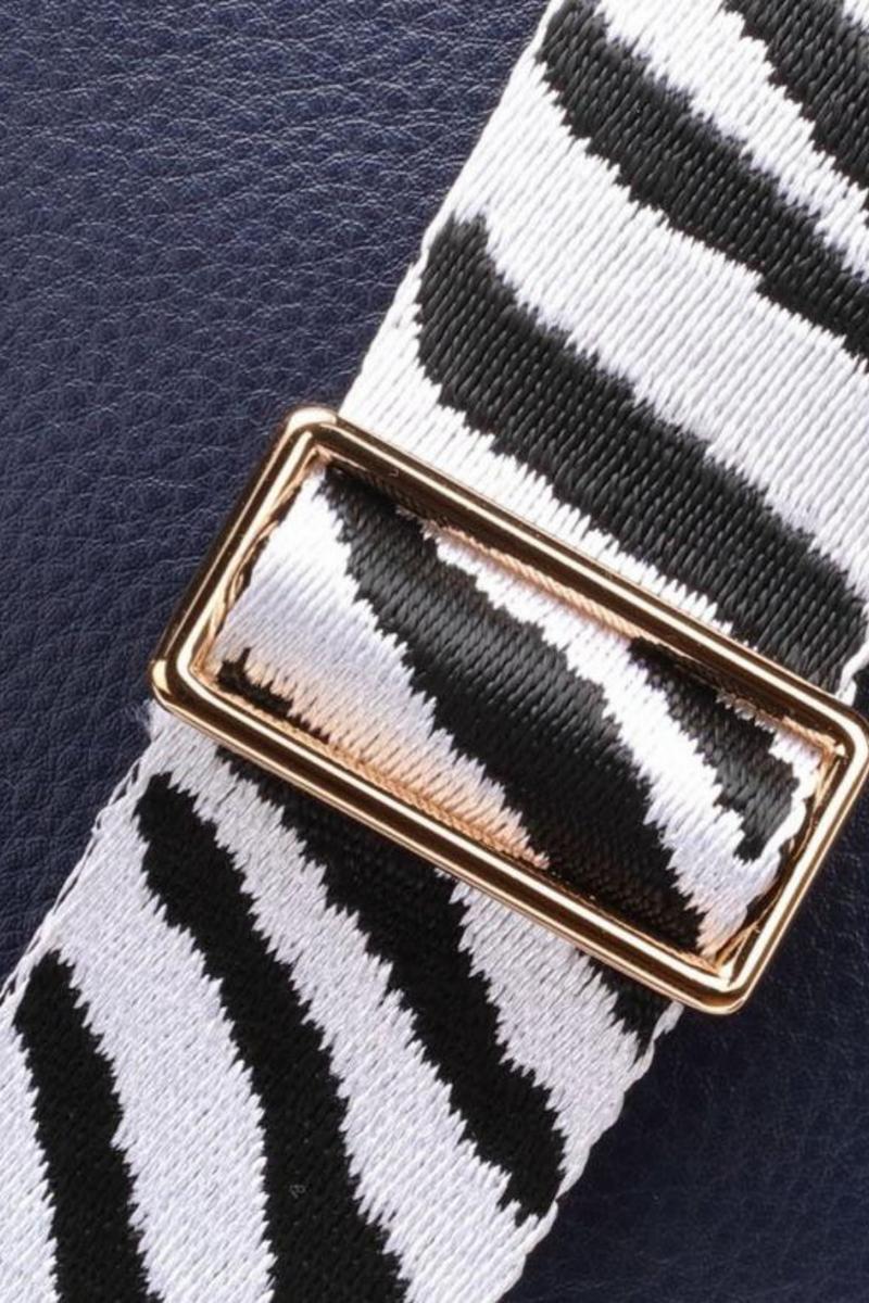 ELIE BEAUMONT ZEBRA PRINT ADJUSTABLE BAG STRAP