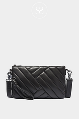 DEPECHE 15288 BLACK LEATHER QUILTED SMALL CROSSBODY BAG