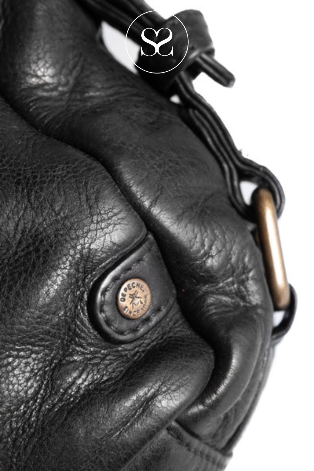 DEPECHE 15320 BLACK LEATHER BAG
