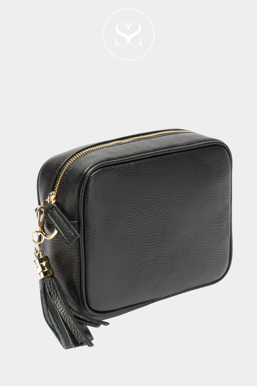 ELIE BEAUMONT BLACK CROSSBODY LEATHER BAGS WITH GOLD HARDWARE