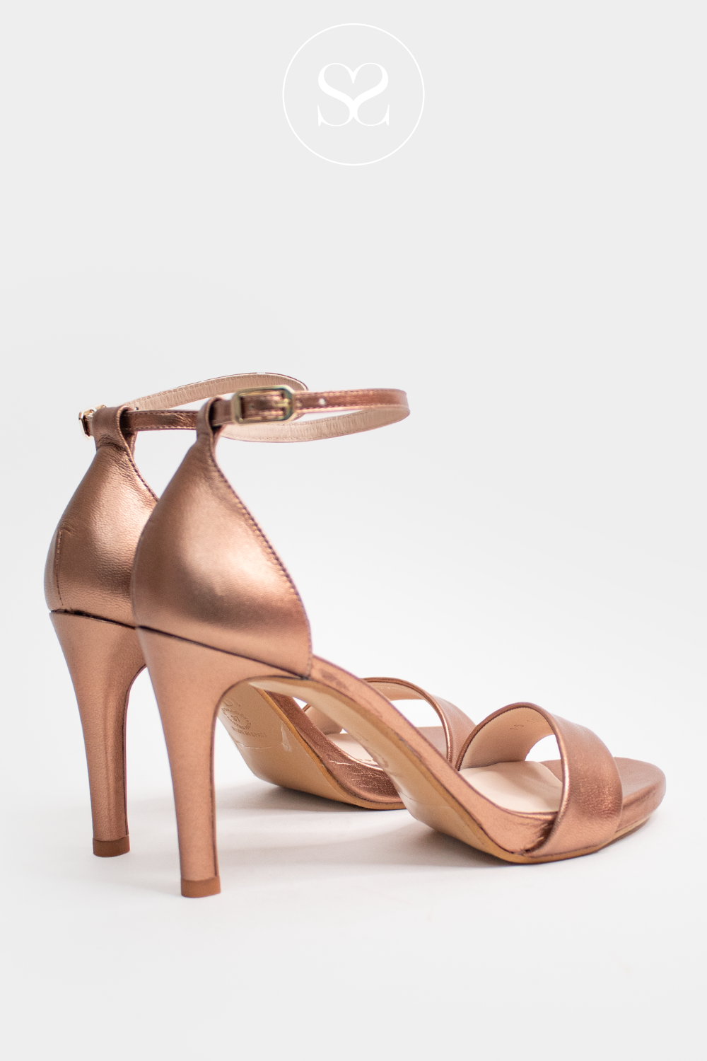 ROSE GOLD HIGH HEEL SANDALS FROM LODI, BARELY THERE STYLE