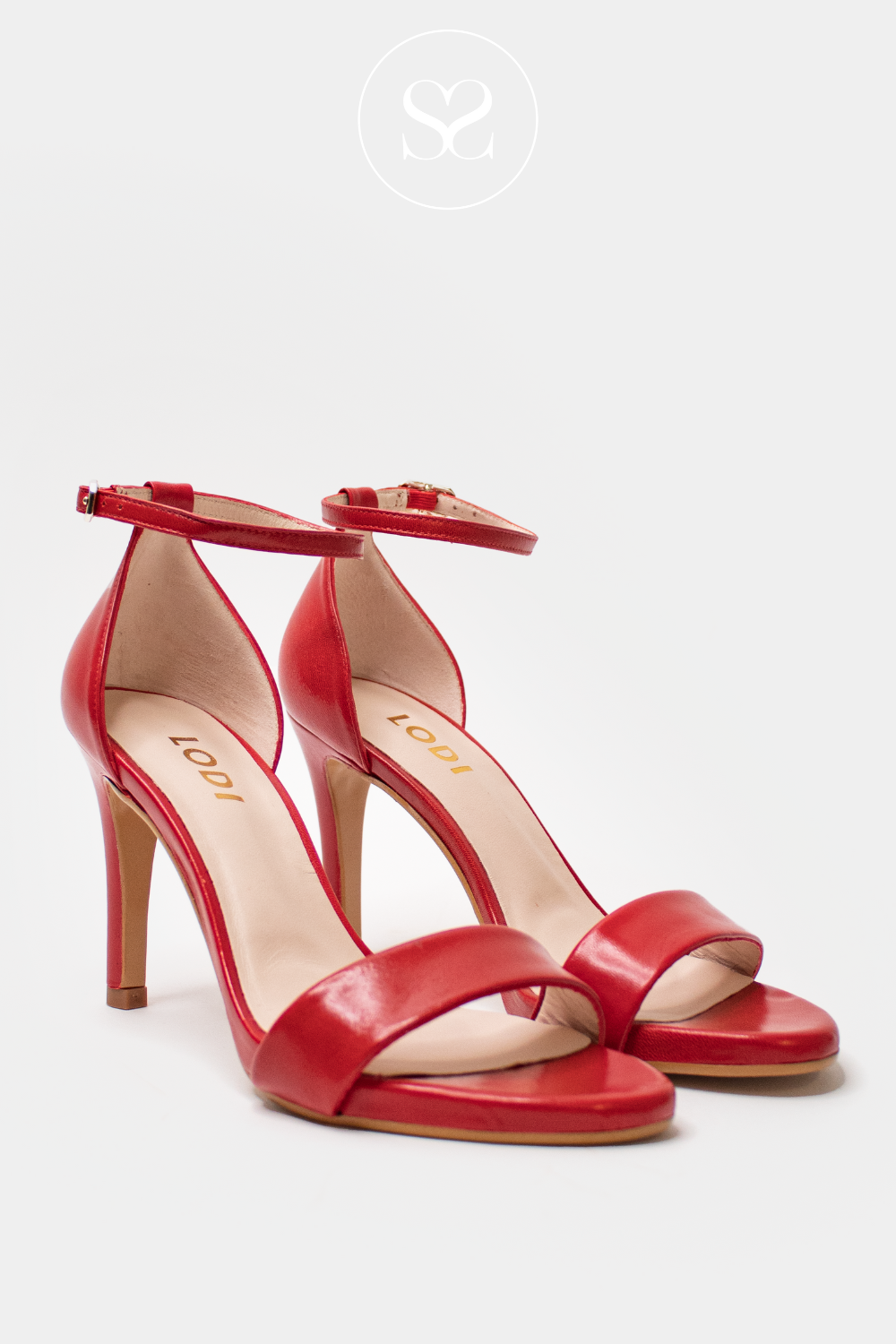 BARELY THERE SANDALS FROM LODI IN RED LEATHER