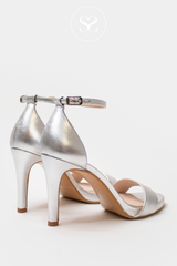 SILVER HIGH HEEL SANDALS FROM LODI