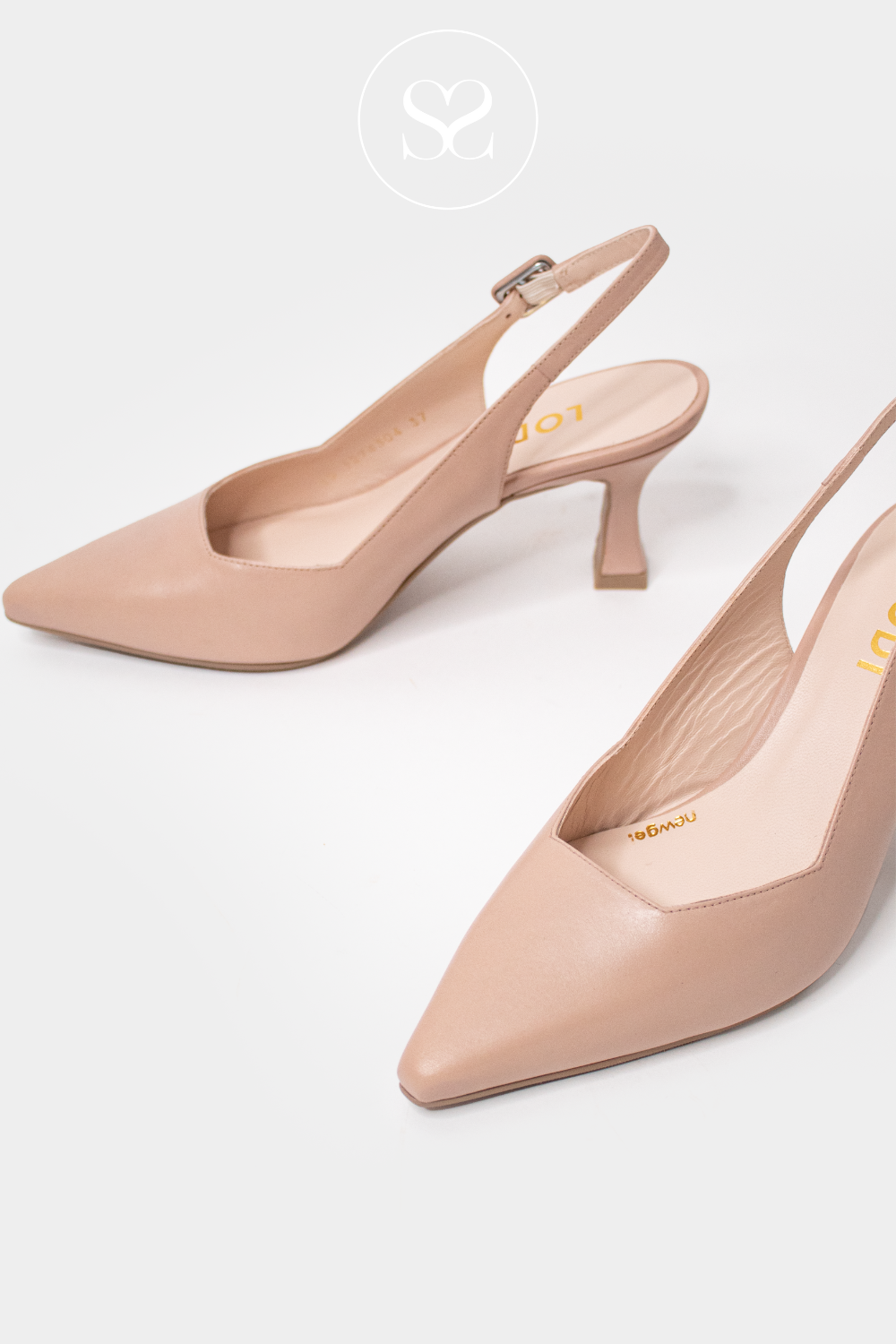 MID HEEL SHOES FROM LODI IN SOFT NUDE LEATHER