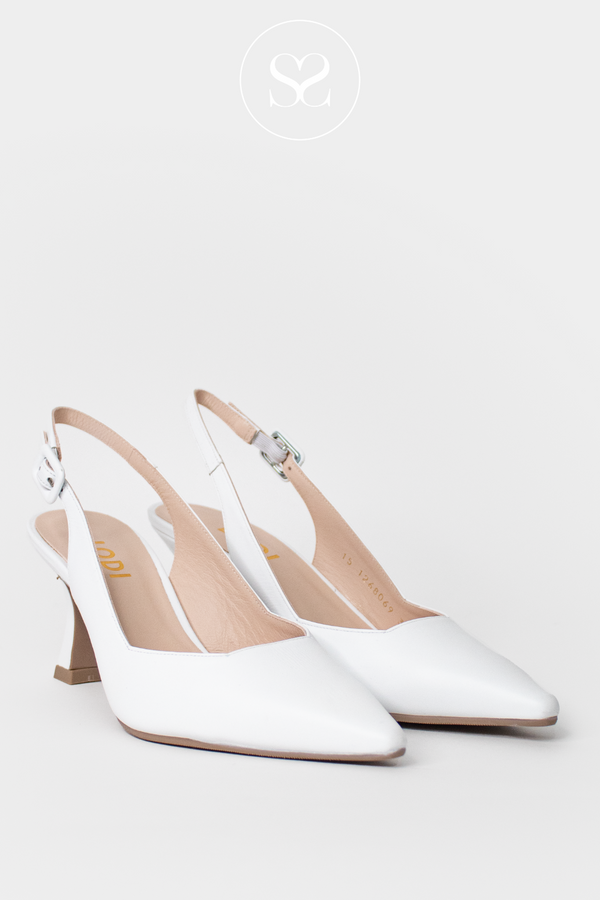 WHITE HEELS FROM LODI WITH SLINGBACK