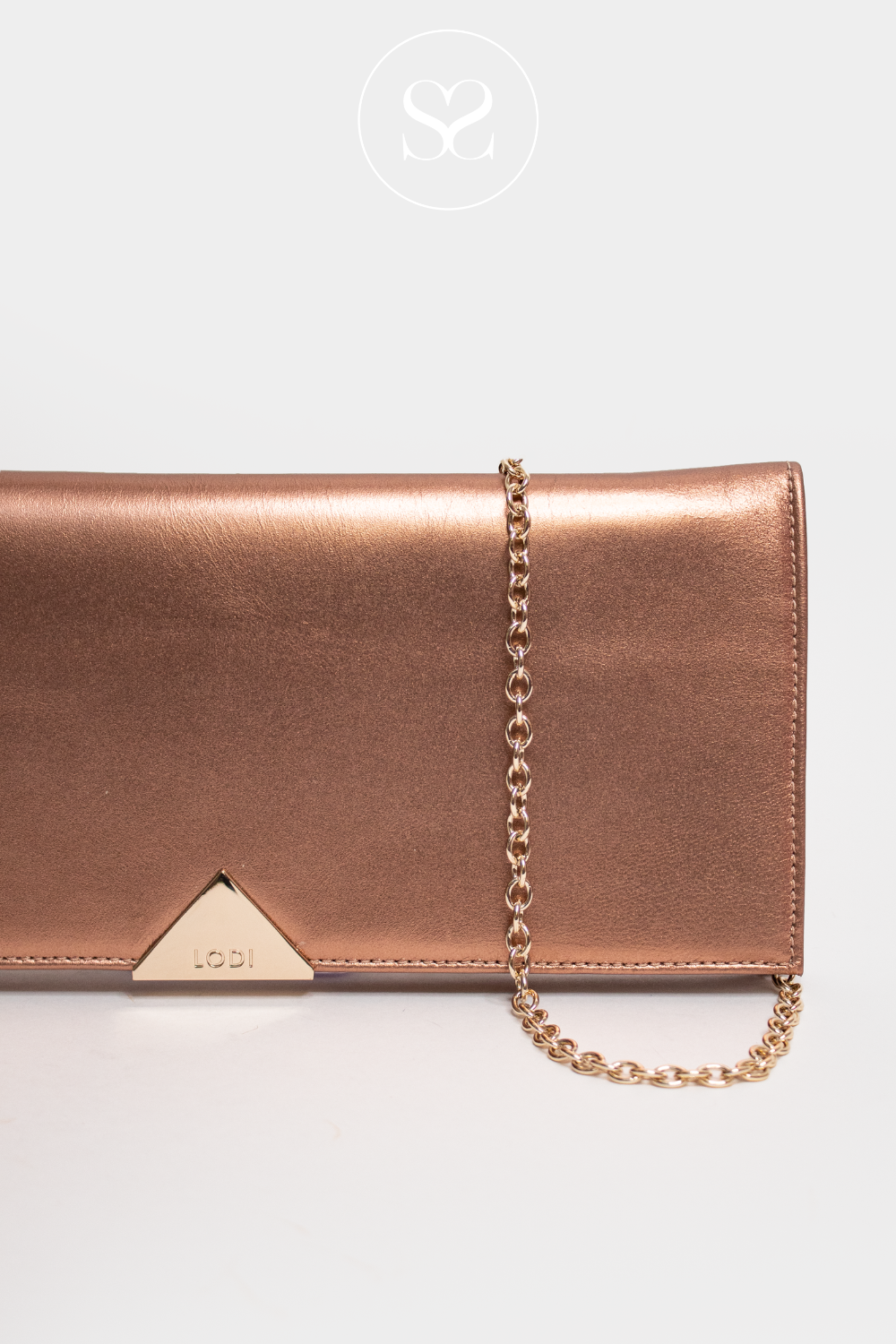 La Regale Metallic Copper Gold Tone Chain Strap Evening Bag Clutch Purse |  eBay