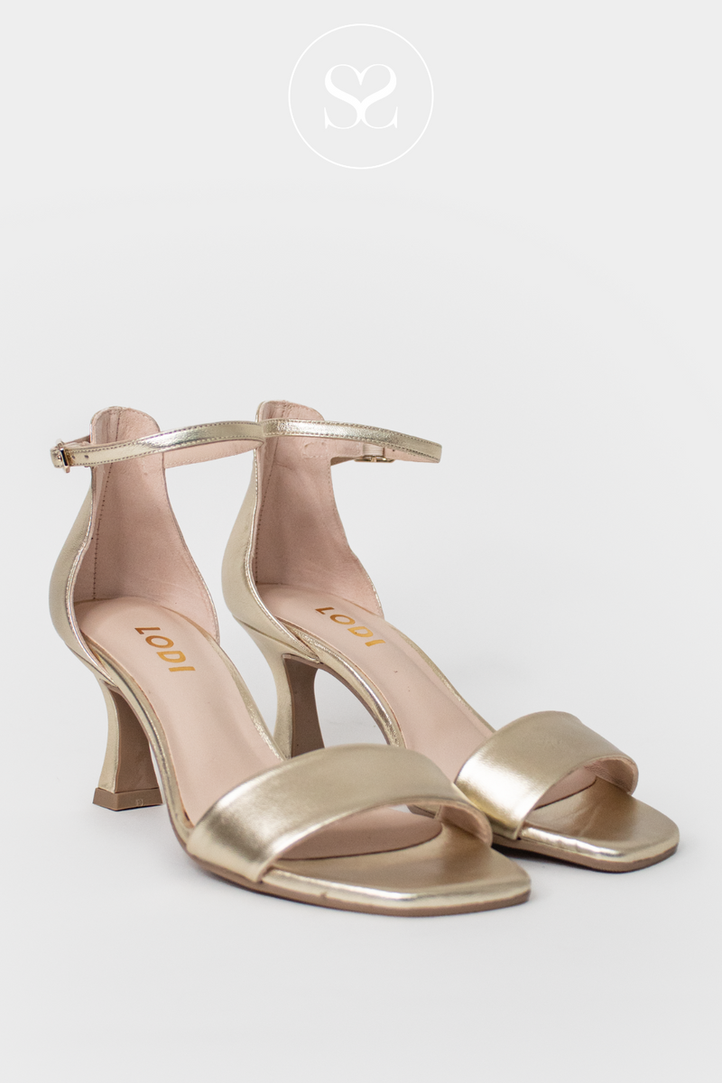 GOLD BARELY THERE SANDALS FROM LODI
