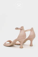 LODI STRAPPY SANDALS IN NUDE WITH LOW HEEL