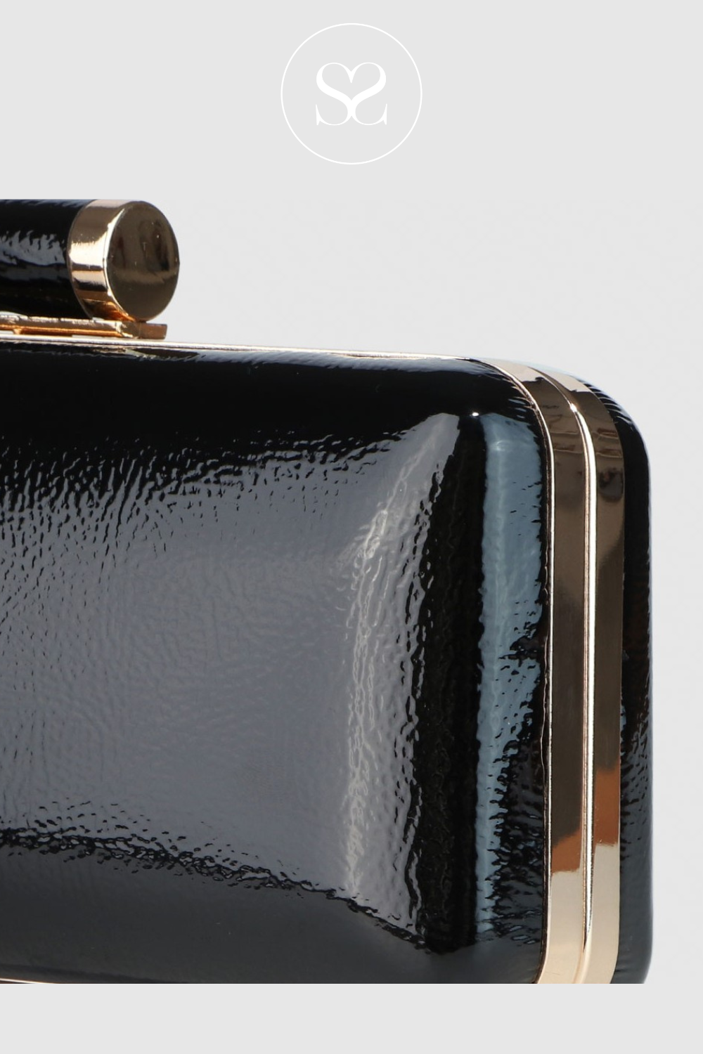 Large black 2025 patent clutch bag
