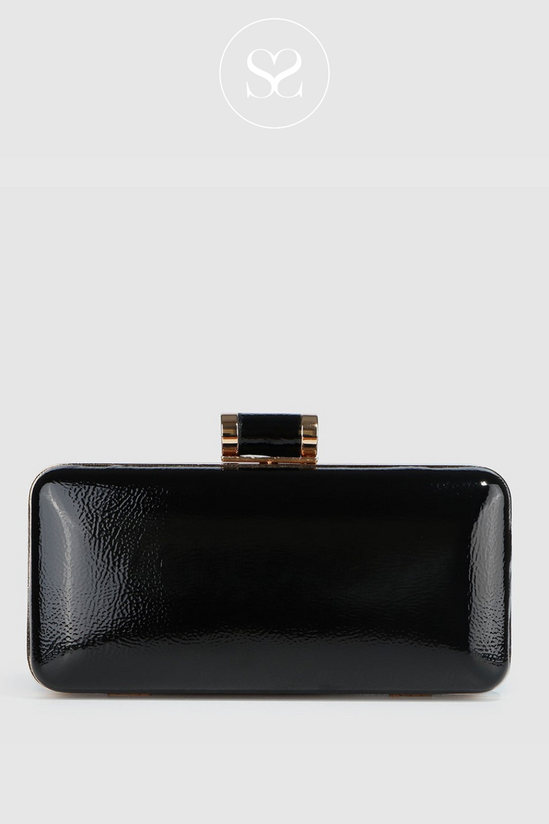 LODI LP 1553 BLACK PATENT CLUTCH BAG