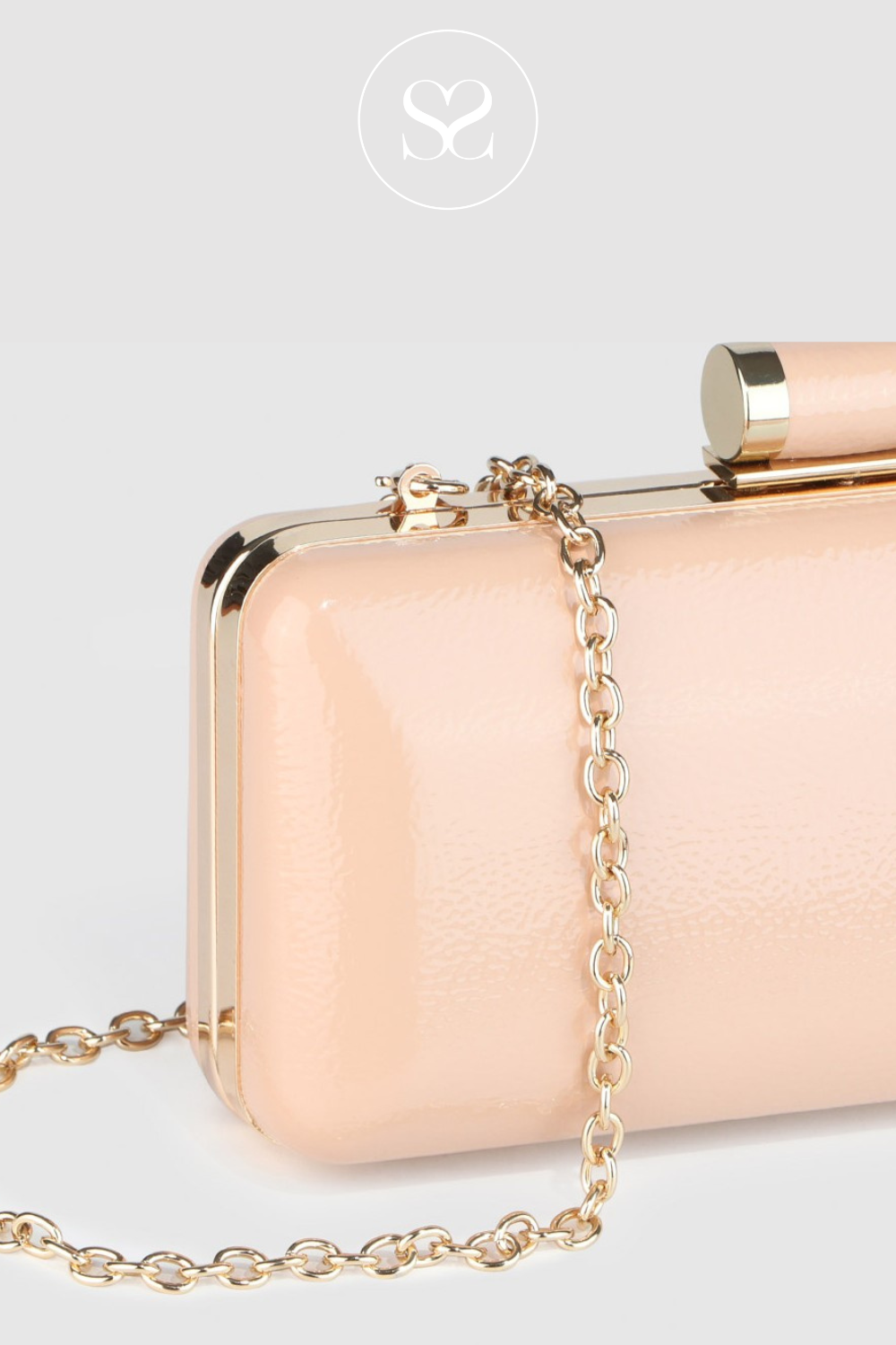 LODI LP 1553 NUDE PATENT CLUTCH BAG LODI SHOES IRELAND