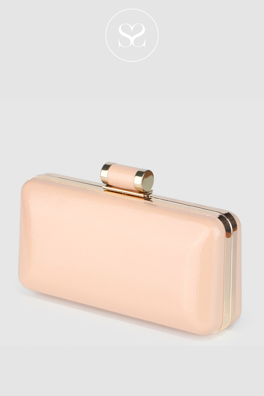 LODI NUDE PATENT CLUTCH BAG FOR OCCASIONS