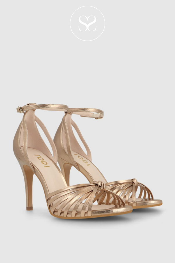 STRAPPY BRONZE SANDALS WIT HIGH HEEL FROM LODI