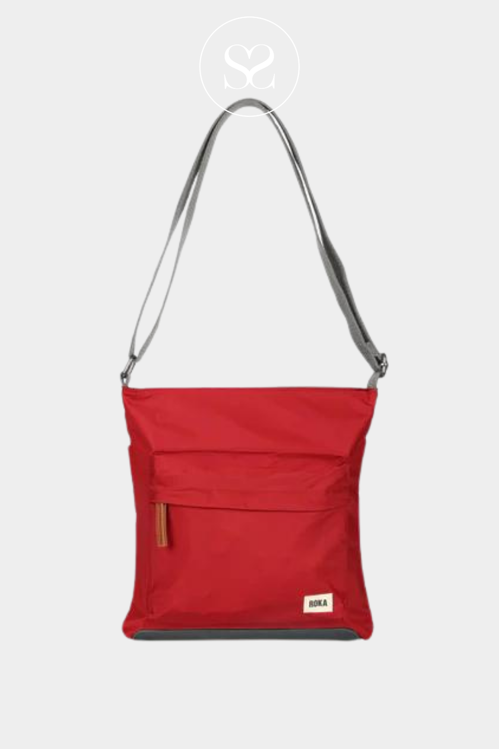 ROKA KENNINGTON WATERPROOF RED CRANBERRY CROSSBODY BAGS WITH FRONT ZIPPED POCKET