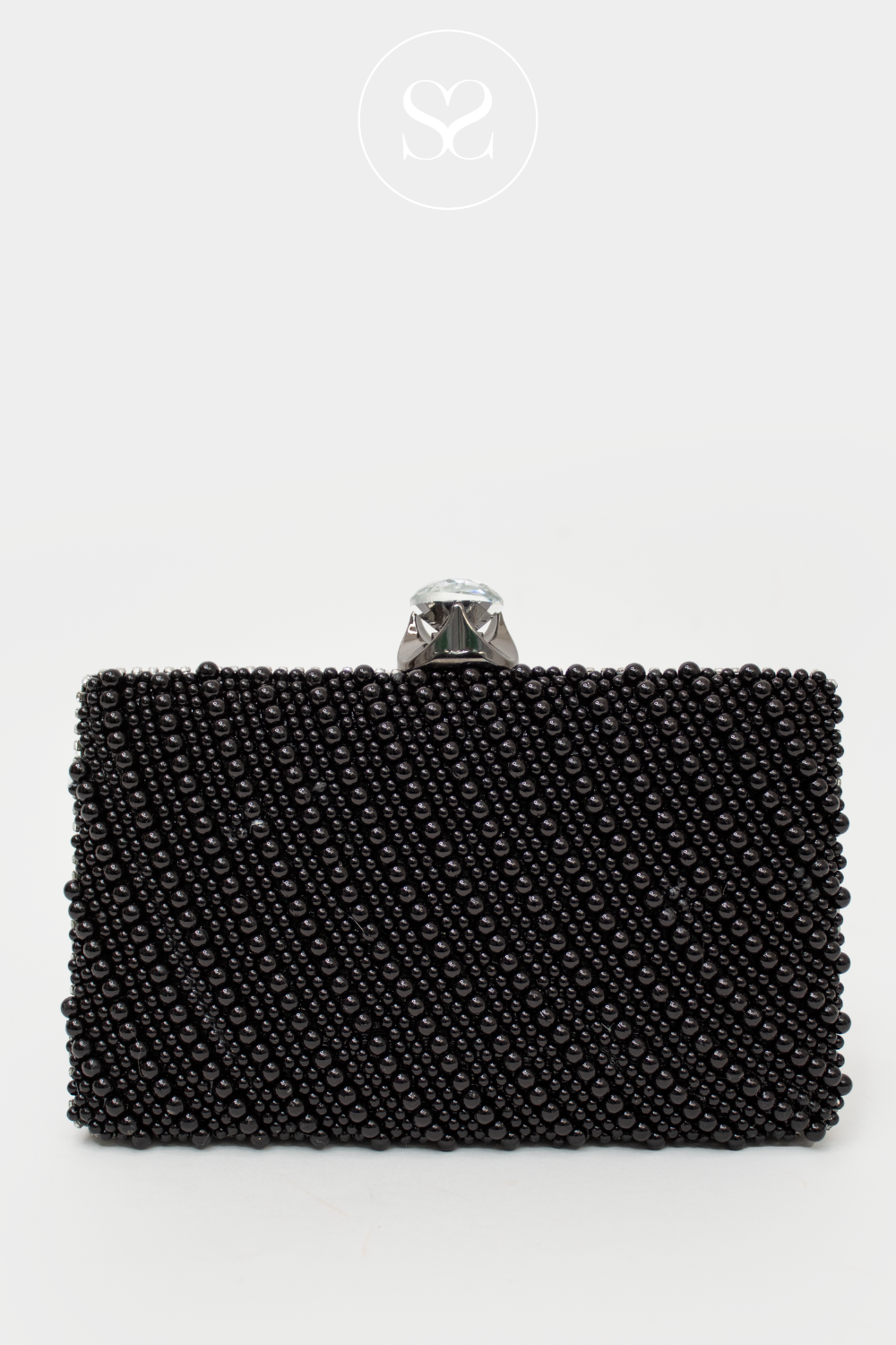 SHENEIL 22733 BLACK PEARL CLUTCH BAG