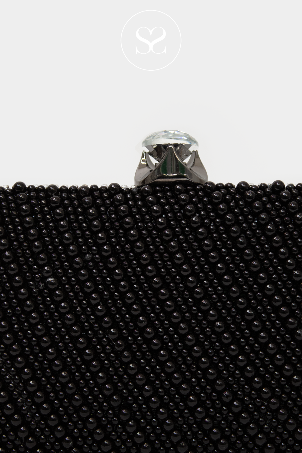 SHENEIL 22733 BLACK PEARL CLUTCH BAG