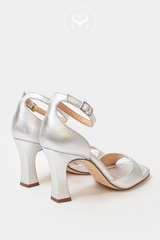 SILVER STRAPPY SANDALS WITH HIGH HEEL FROM UNISA