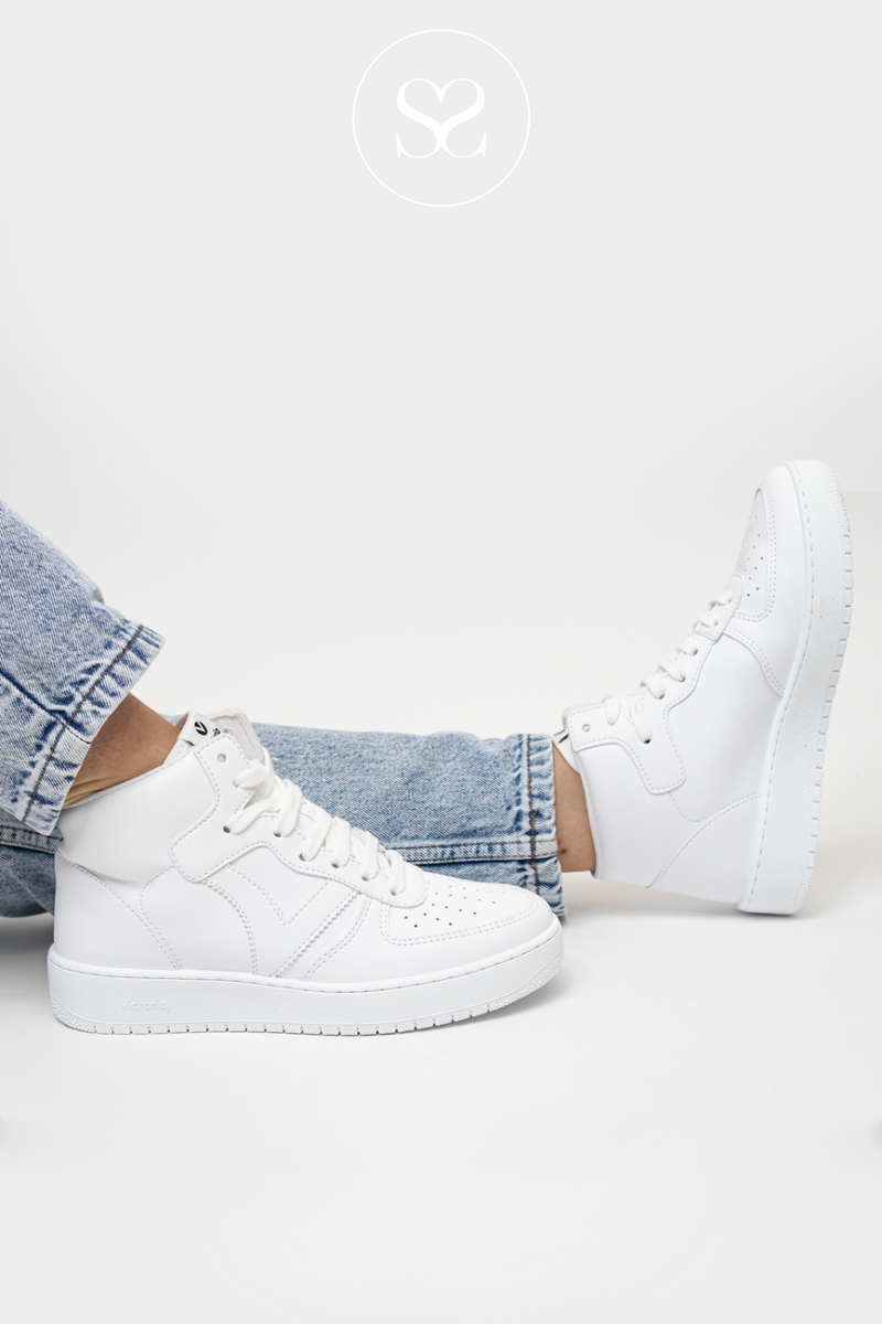 chunky white high top trainers for women from victoria