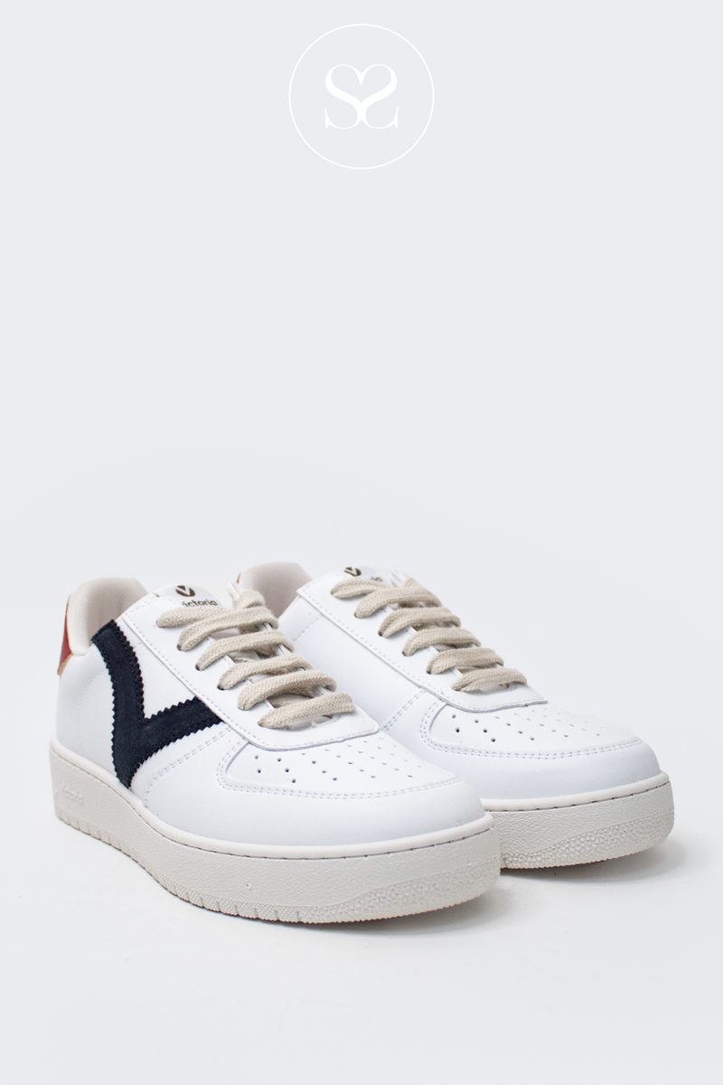 VICTORIA 1258201 WHITE TRAINERS FOR WOMEN WITH RED AND NAVY